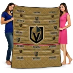 vegas golden knights handdrawn stripes tan quilt blanket best selling