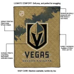 vegas golden knights nhl shield tan quilt blanket best selling