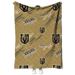 vegas golden knights sketch lines tan quilt blanket best selling
