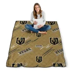 vegas golden knights sketch lines tan quilt blanket best selling