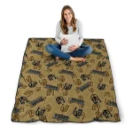 vegas golden knights solid classic tan quilt blanket best selling
