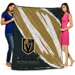 vegas golden knights stroke art tan white quilt blanket best selling
