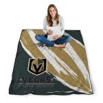 vegas golden knights stroke art tan white quilt blanket best selling