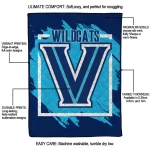 villanova wildcats block border navy quilt blanket best selling