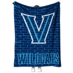 villanova wildcats brick grid navy quilt blanket best selling