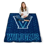 villanova wildcats brick grid navy quilt blanket best selling