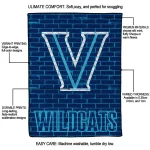 villanova wildcats brick grid navy quilt blanket best selling