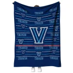 villanova wildcats handdrawn stripes navy quilt blanket best selling