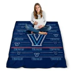 villanova wildcats handdrawn stripes navy quilt blanket best selling