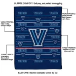 villanova wildcats handdrawn stripes navy quilt blanket best selling