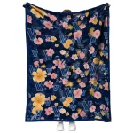 villanova wildcats hibiscus foliage navy quilt blanket best selling