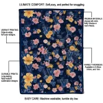 villanova wildcats hibiscus foliage navy quilt blanket best selling