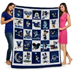 villanova wildcats mickey mouse motif navy white quilt blanket best selling