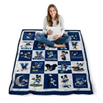 villanova wildcats mickey mouse motif navy white quilt blanket best selling
