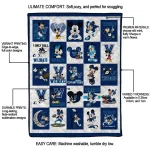 villanova wildcats mickey mouse motif navy white quilt blanket best selling