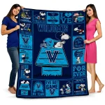 villanova wildcats snoopy love navy quilt blanket best selling