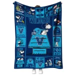 villanova wildcats snoopy love navy quilt blanket best selling