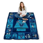 villanova wildcats snoopy love navy quilt blanket best selling