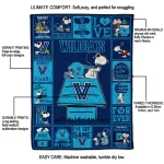 villanova wildcats snoopy love navy quilt blanket best selling