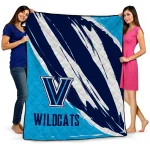 villanova wildcats stroke art navy white quilt blanket best selling