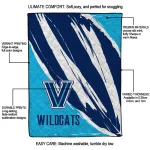 villanova wildcats stroke art navy white quilt blanket best selling