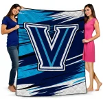 villanova wildcats wild lines navy white quilt blanket best selling
