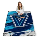 villanova wildcats wild lines navy white quilt blanket best selling