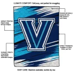 villanova wildcats wild lines navy white quilt blanket best selling