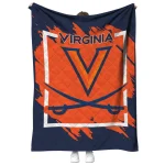 virginia cavaliers block border blue quilt blanket best selling