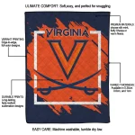 virginia cavaliers block border blue quilt blanket best selling