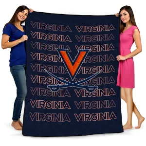 virginia cavaliers bold red blue quilt blanket best selling