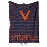 virginia cavaliers brick grid blue quilt blanket best selling