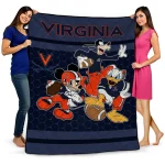 virginia cavaliers disney football blue quilt blanket best selling