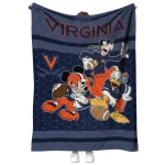 virginia cavaliers disney football blue quilt blanket best selling