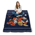 virginia cavaliers disney football blue quilt blanket best selling