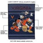 virginia cavaliers disney football blue quilt blanket best selling