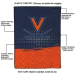 virginia cavaliers dot illusion blue quilt blanket best selling