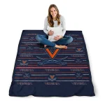 virginia cavaliers handdrawn stripes blue quilt blanket best selling