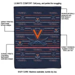 virginia cavaliers handdrawn stripes blue quilt blanket best selling