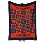 virginia cavaliers helmet heart blue quilt blanket best selling