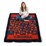 virginia cavaliers helmet heart blue quilt blanket best selling