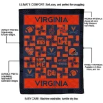 virginia cavaliers helmet heart blue quilt blanket best selling