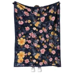 virginia cavaliers hibiscus foliage blue quilt blanket best selling