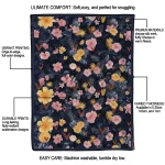 virginia cavaliers hibiscus foliage blue quilt blanket best selling