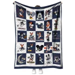 virginia cavaliers mickey mouse motif blue white quilt blanket best selling