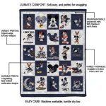 virginia cavaliers mickey mouse motif blue white quilt blanket best selling