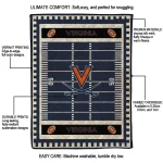 virginia cavaliers mickey player blue quilt blanket best selling