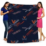 virginia cavaliers sketch lines blue quilt blanket best selling