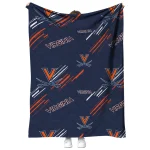 virginia cavaliers sketch lines blue quilt blanket best selling