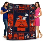 virginia cavaliers snoopy love blue quilt blanket best selling